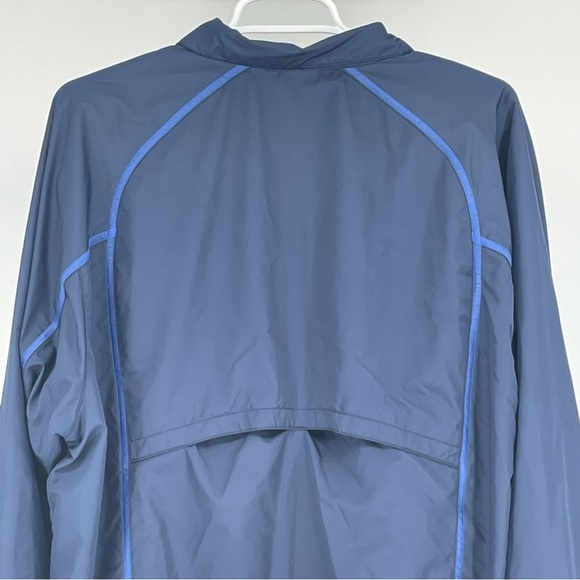 NIKE GOLF MEN’S FULL ZIP WIND JACKET WINDBREAKER LARGE BLUE ZIP DOWN - Picture 7 of 11
